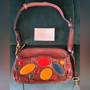 Authentic Fifty-Four by Fossil Natasha Multi Brown Leather Handbag (vintage)
